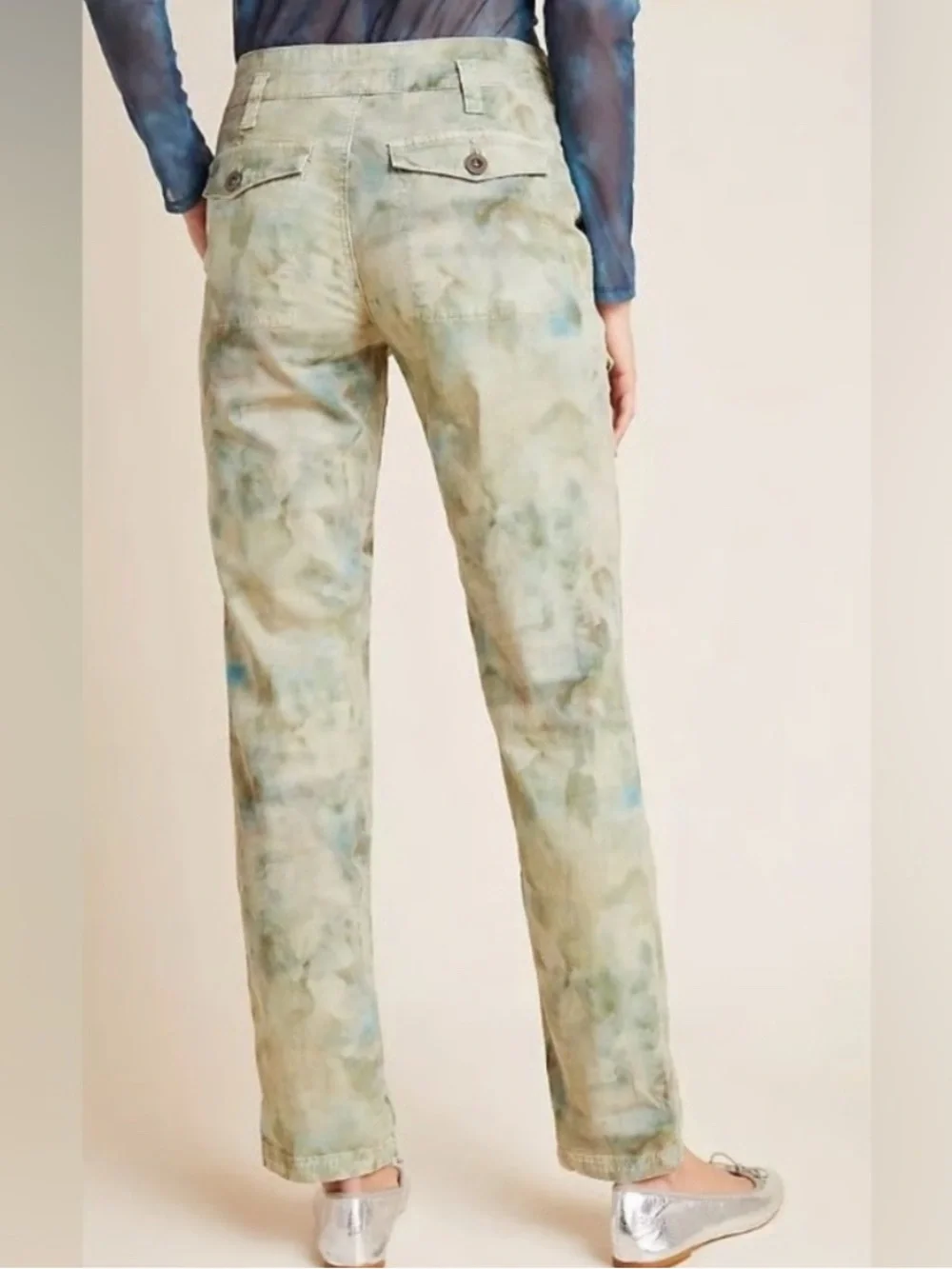 Anthropology the wanderer cargo pastel green painter artist pants - Picture 2 of 9